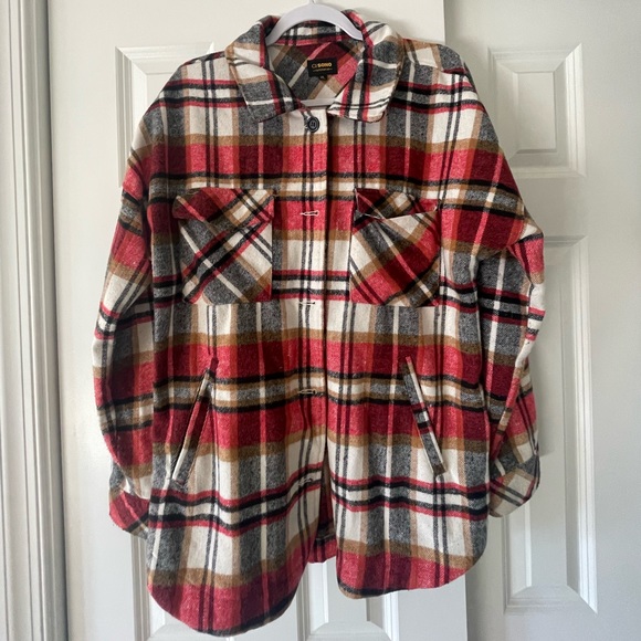 Jackets & Blazers - Oversized flannel jacket